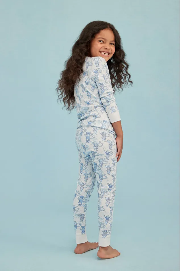 WomenKids Sleepwear LoveShackFancy Roller Rabbit Pastiche De Monkey Pajama Blue WomenKids Sleepwear LoveShackFancy Roller Rabbit Pastiche De Monkey Pajama Blue