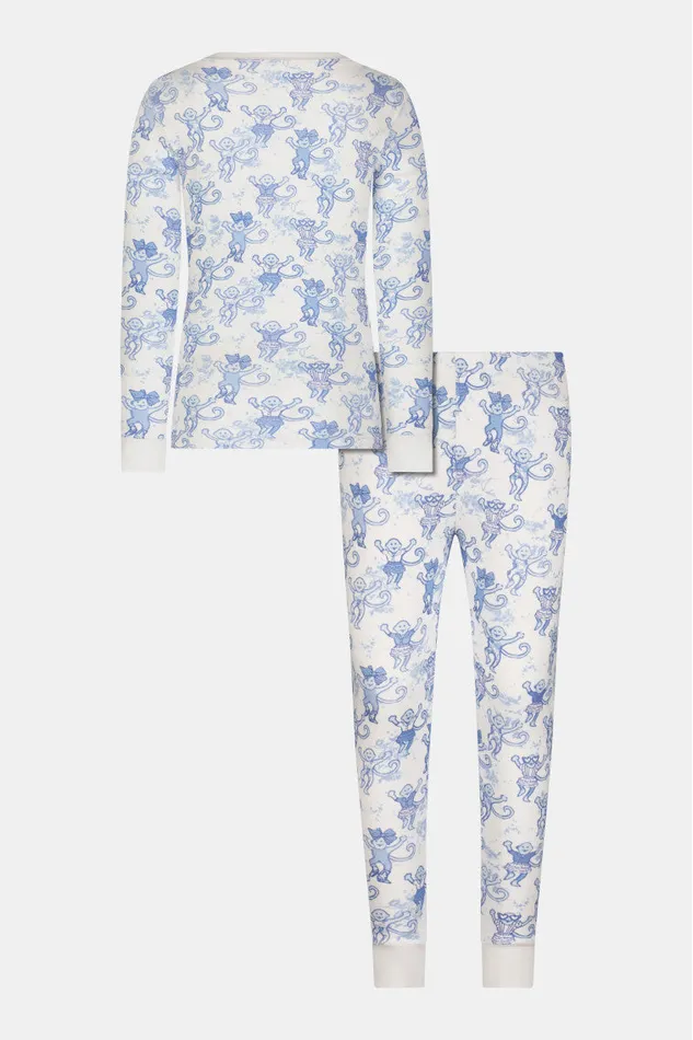 WomenKids Sleepwear LoveShackFancy Roller Rabbit Pastiche De Monkey Pajama Blue WomenKids Sleepwear LoveShackFancy Roller Rabbit Pastiche De Monkey Pajama Blue