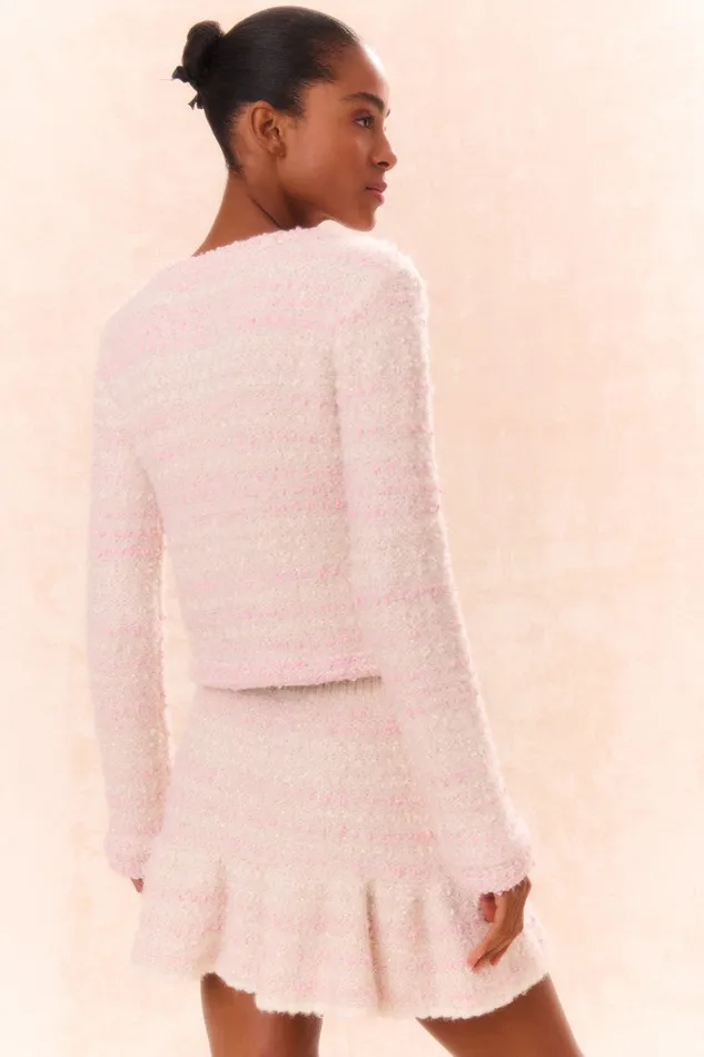 WomenKids Sweaters LoveShackFancy Blanca Knit Cardigan Vanilla Blush