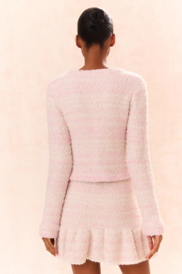 WomenKids Sweaters LoveShackFancy Blanca Knit Cardigan Vanilla Blush