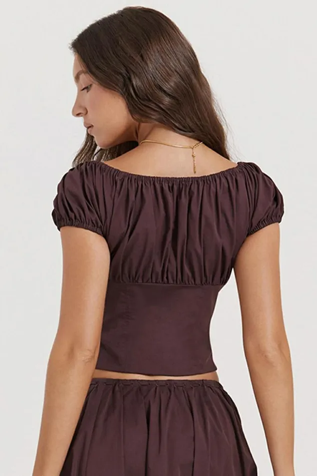 Women Kitty Rich Brown Gathered Top House Of CB Corsets