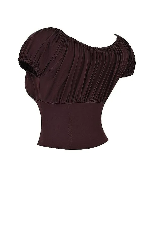 Women Kitty Rich Brown Gathered Top House Of CB Corsets
