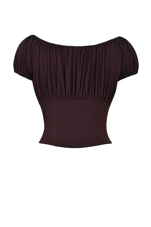 Women Kitty Rich Brown Gathered Top House Of CB Corsets