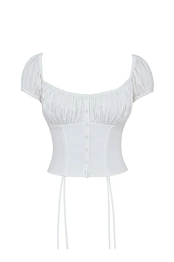 Women Kitty White Gathered Top House Of CB Corsets