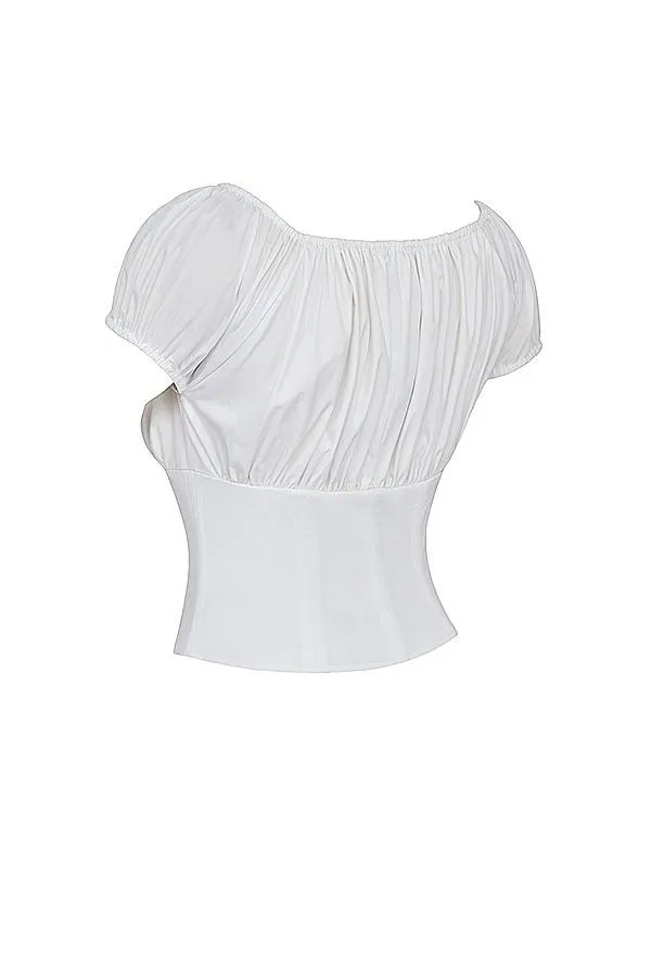 Women Kitty White Gathered Top House Of CB Corsets