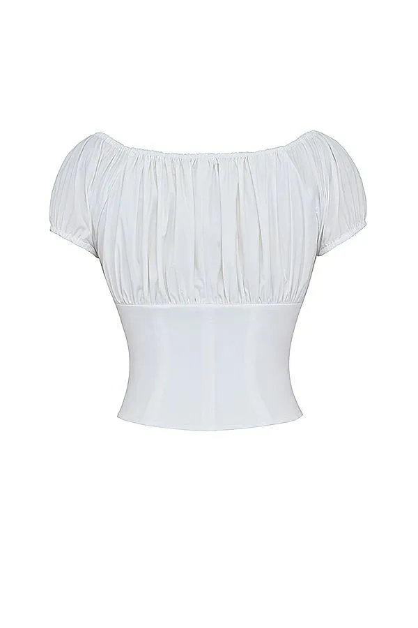 Women Kitty White Gathered Top House Of CB Corsets