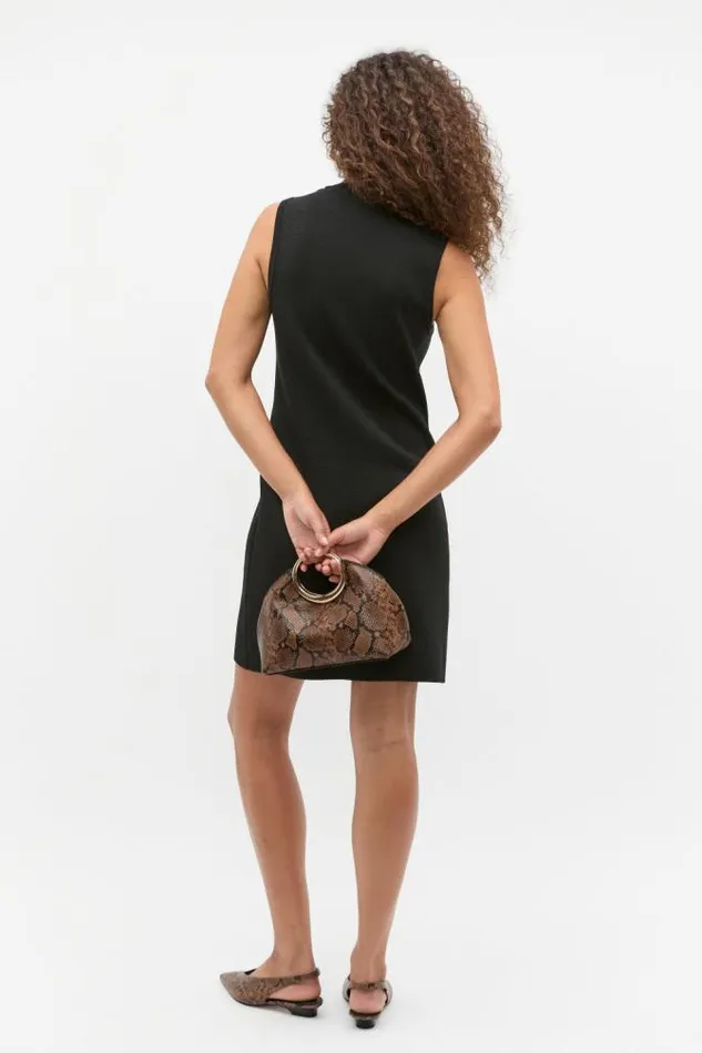 Women Knitwear and Sweaters Seed Heritage Crepe Knit Mock Neck Mini Dress Black