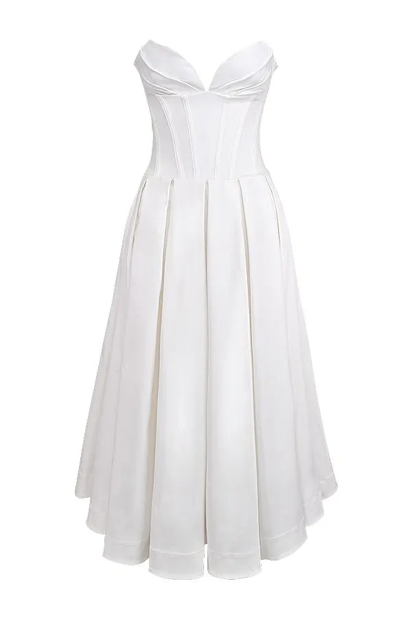 Women Lady White Strapless Midi Dress House Of CB Dresses