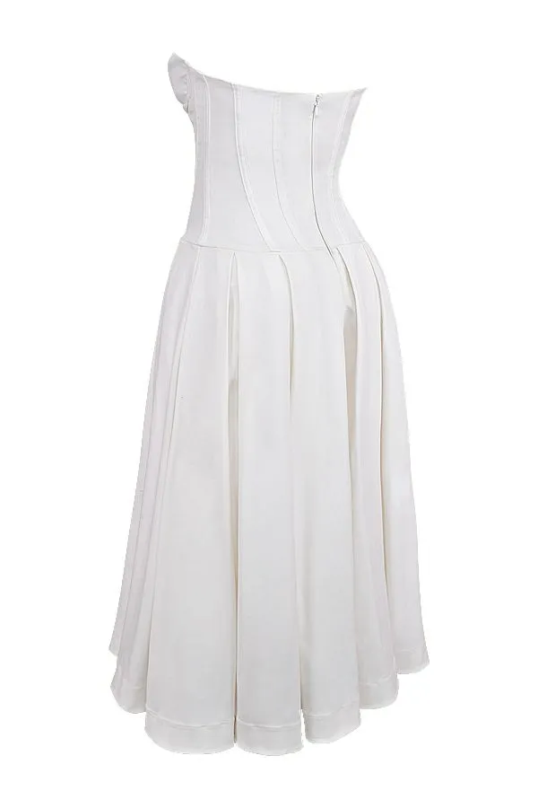 Women Lady White Strapless Midi Dress House Of CB Dresses