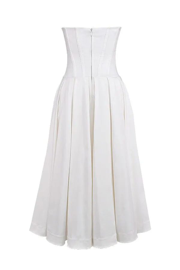 Women Lady White Strapless Midi Dress House Of CB Dresses