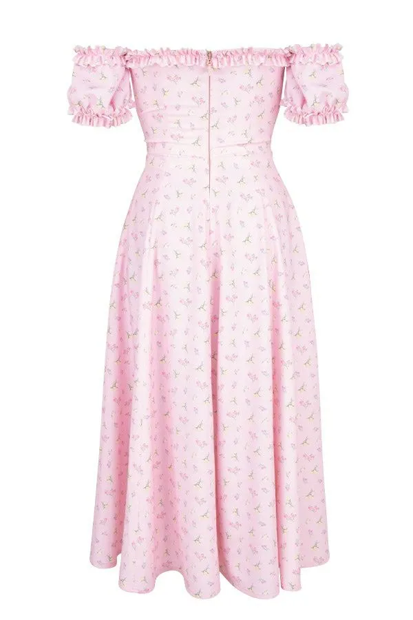Women Lauren Pink Floral Strapless Midi Sundress House Of CB Dresses Women Lauren Pink Floral Strapless Midi Sundress House Of CB Dresses