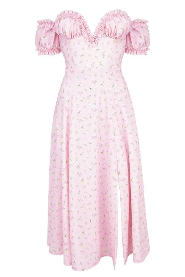 Women Lauren Pink Floral Strapless Midi Sundress House Of CB Dresses Women Lauren Pink Floral Strapless Midi Sundress House Of CB Dresses