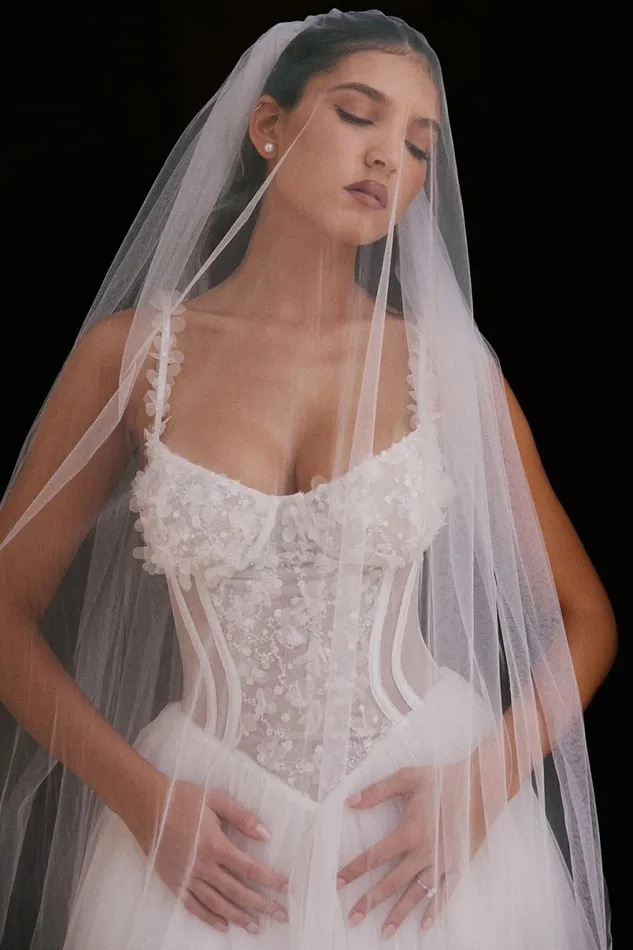Women Leone White Ultra Long Soft Tulle Veil House Of CB Shop Bridal