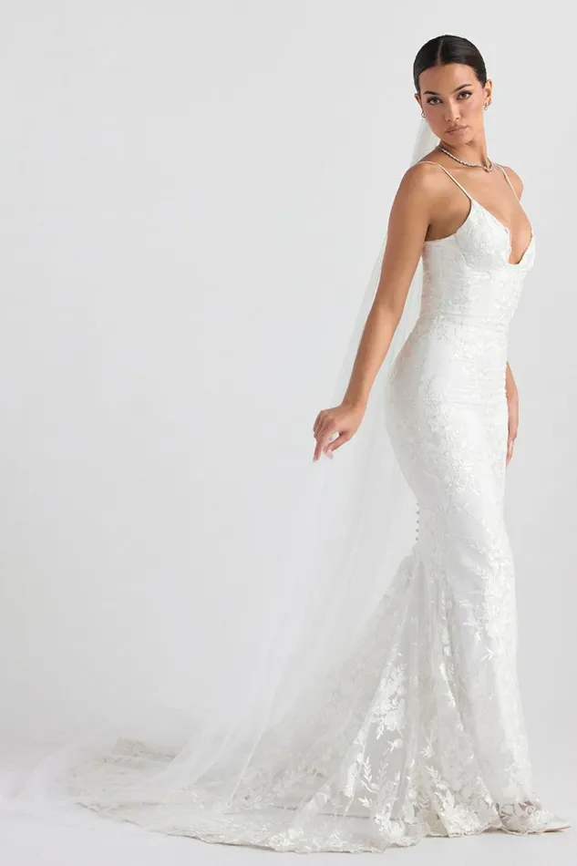 Women Leone White Ultra Long Soft Tulle Veil House Of CB Shop Bridal Women Leone White Ultra Long Soft Tulle Veil House Of CB Shop Bridal