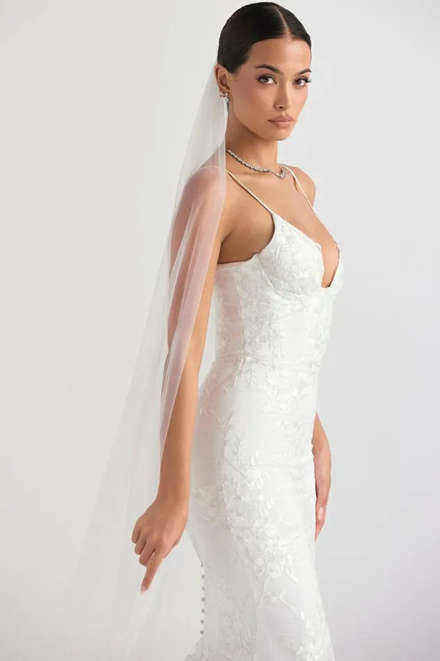Women Leone White Ultra Long Soft Tulle Veil House Of CB Shop Bridal Women Leone White Ultra Long Soft Tulle Veil House Of CB Shop Bridal