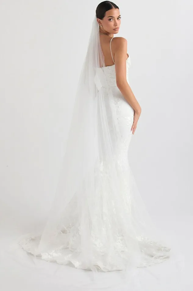 Women Leone White Ultra Long Soft Tulle Veil House Of CB Shop Bridal Women Leone White Ultra Long Soft Tulle Veil House Of CB Shop Bridal