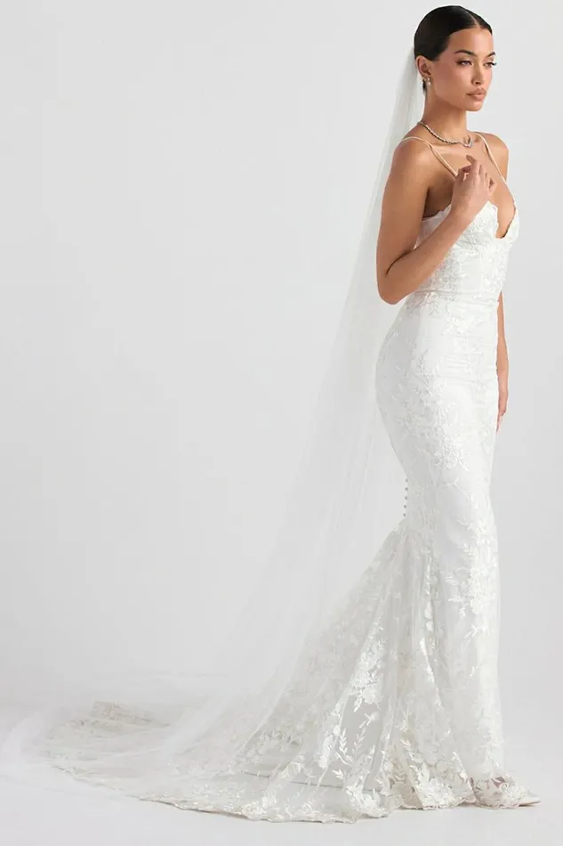 Women Leone White Ultra Long Soft Tulle Veil House Of CB Shop Bridal Women Leone White Ultra Long Soft Tulle Veil House Of CB Shop Bridal