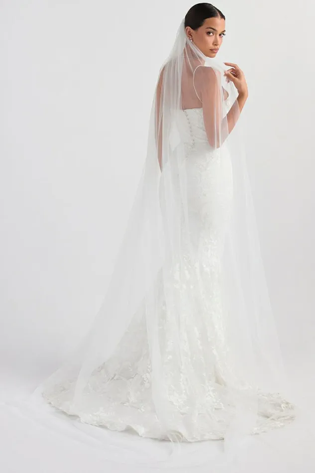 Women Leone White Ultra Long Soft Tulle Veil House Of CB Shop Bridal Women Leone White Ultra Long Soft Tulle Veil House Of CB Shop Bridal