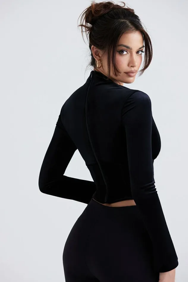 Women Leonora Black Velvet Corset House Of CB Corsets Women Leonora Black Velvet Corset House Of CB Corsets