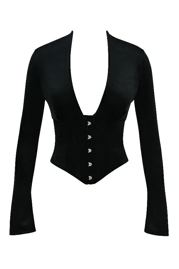 Women Leonora Black Velvet Corset House Of CB Corsets Women Leonora Black Velvet Corset House Of CB Corsets