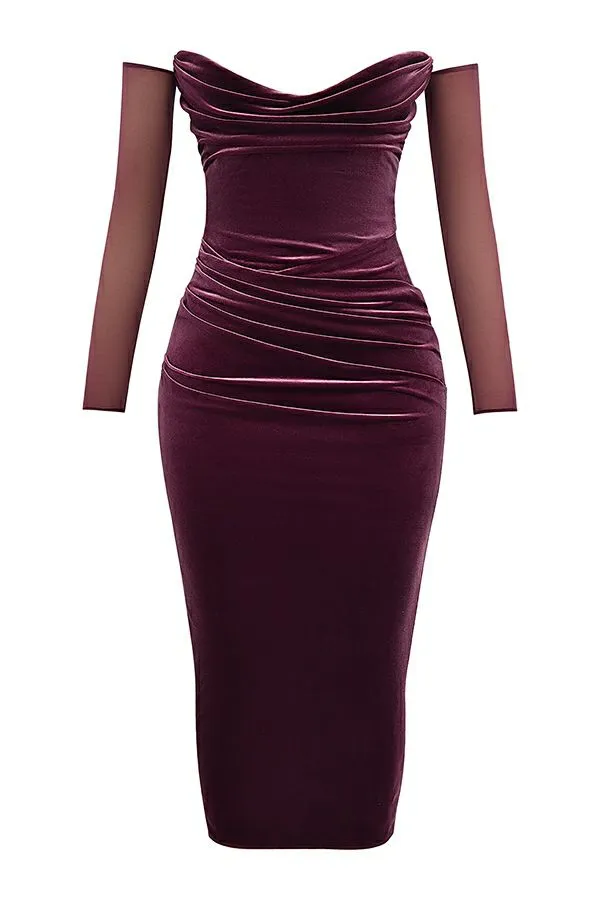 Women Leora Mulberry Strapless Midi Dress House Of CB Dresses Women Leora Mulberry Strapless Midi Dress House Of CB Dresses