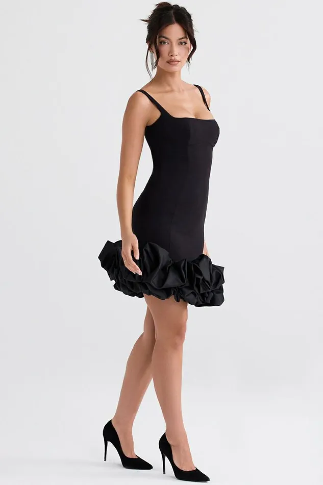 Women Lilou Black Ruffle Hem Dress House Of CB Dresses