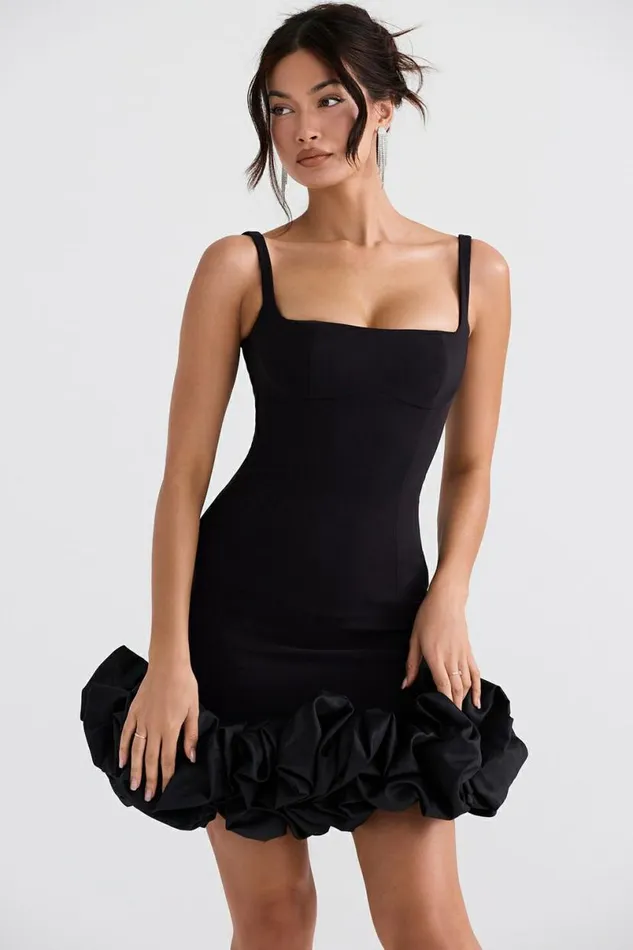 Women Lilou Black Ruffle Hem Dress House Of CB Dresses