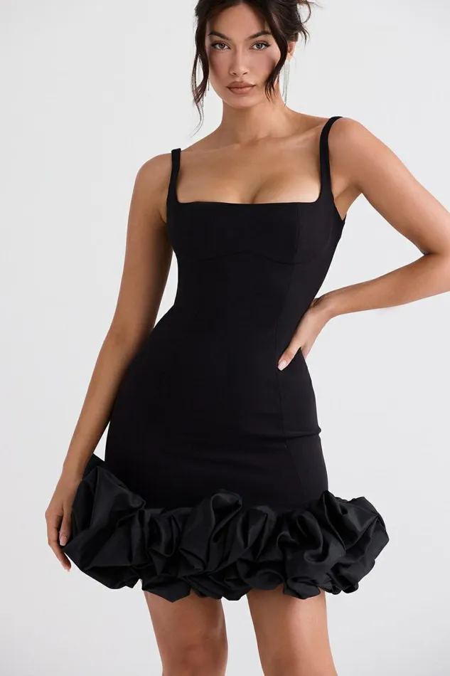 Women Lilou Black Ruffle Hem Dress House Of CB Dresses