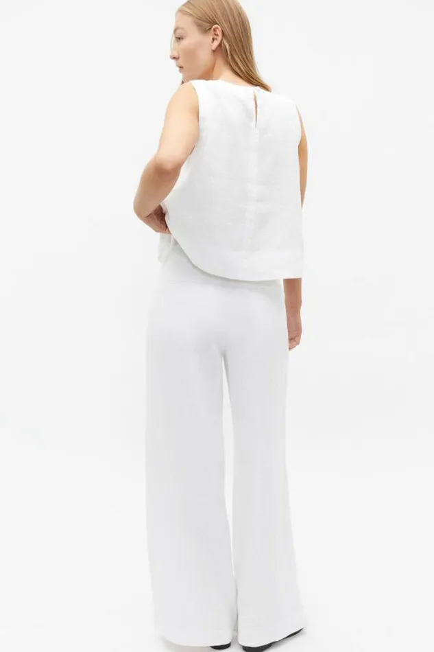 Women Linen Seed Heritage Core Linen Waisted Pant Whisper White