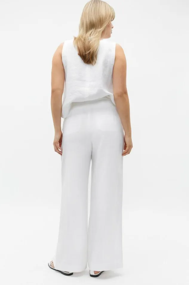 Women Linen Seed Heritage Core Linen Waisted Pant Whisper White