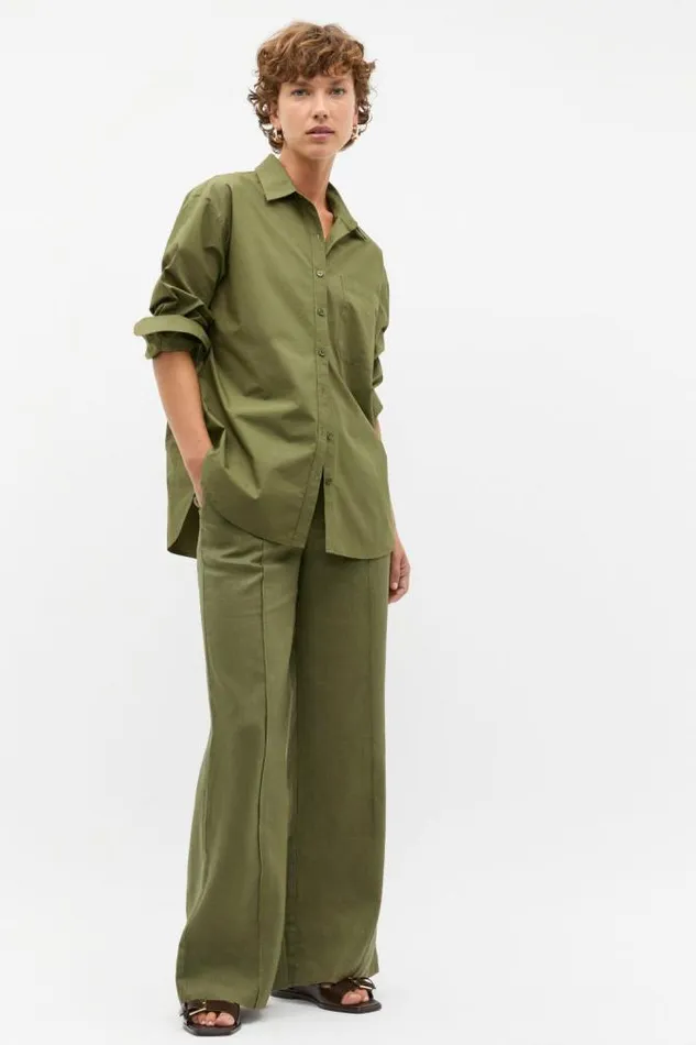 Women Linen Seed Heritage Linen Bell Bottom Pant Rainforest