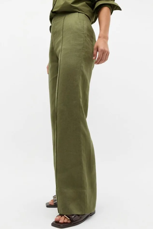Women Linen Seed Heritage Linen Bell Bottom Pant Rainforest