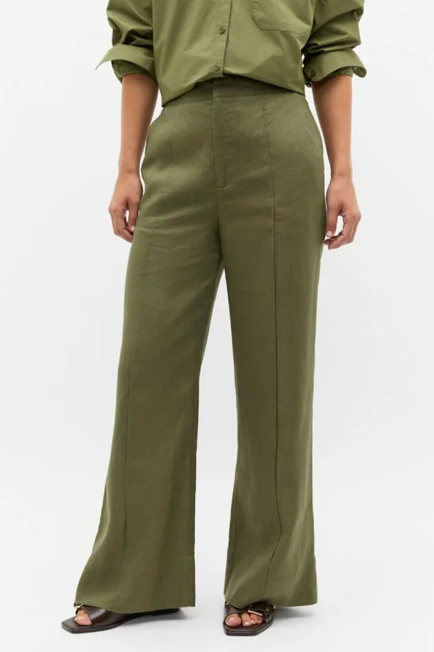 Women Linen Seed Heritage Linen Bell Bottom Pant Rainforest