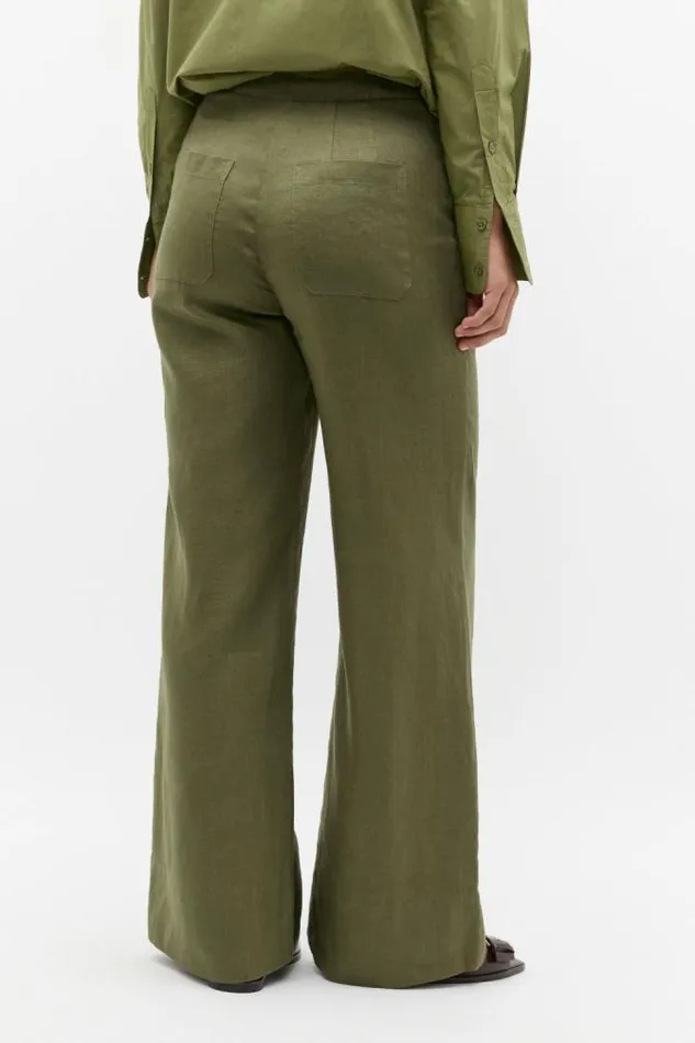Women Linen Seed Heritage Linen Bell Bottom Pant Rainforest