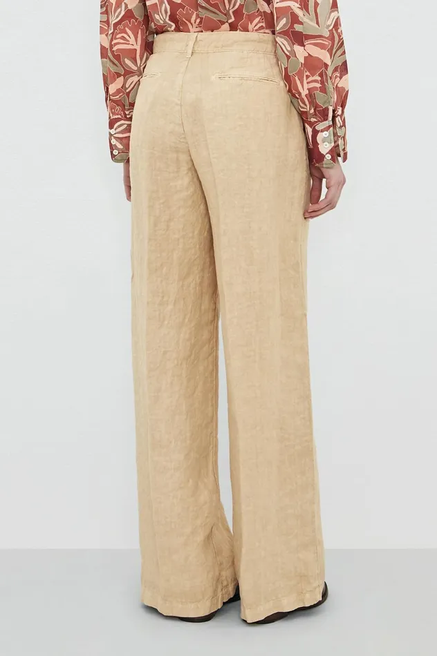 Women LOIS 8211 Linen Trousers 8211 Sabbia Massimo Alba Trousers and Shorts
