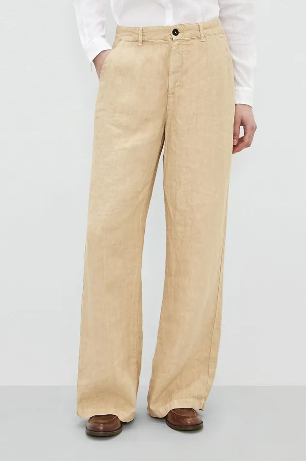 Women LOIS 8211 Linen Trousers 8211 Sabbia Massimo Alba Trousers and Shorts