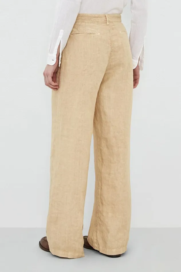 Women LOIS 8211 Linen Trousers 8211 Sabbia Massimo Alba Trousers and Shorts