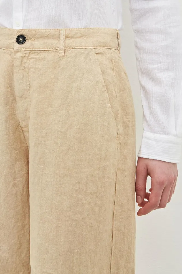 Women LOIS 8211 Linen Trousers 8211 Sabbia Massimo Alba Trousers and Shorts