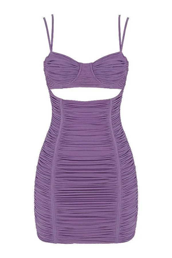 Women LOVERS MISTRESS ROCKS LILAC CUTOUT MESH DRESS House Of CB Dresses