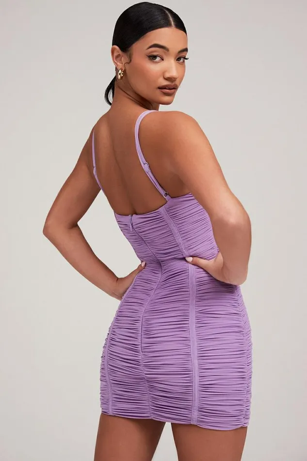 Women LOVERS MISTRESS ROCKS LILAC CUTOUT MESH DRESS House Of CB Dresses