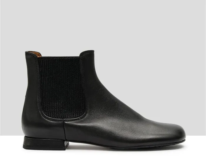 Women Low Heel Audley Shoes Low Heel Leather Booties Kelly Black