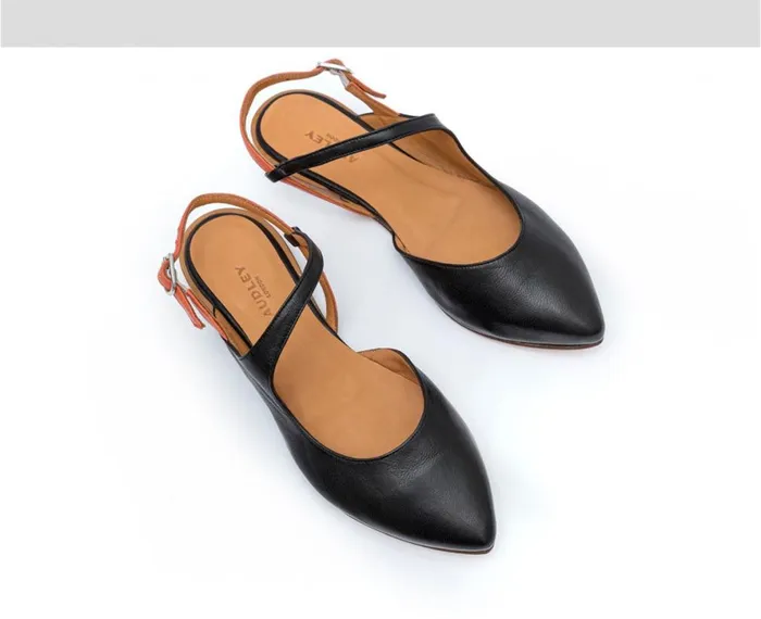 Women Low Heel Audley Shoes Low Heel Leather Shoe Florencia Black