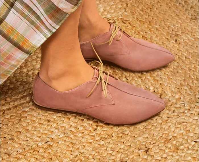 Women Low Heel Audley Shoes Low Heel Leather Shoe Verano Pink