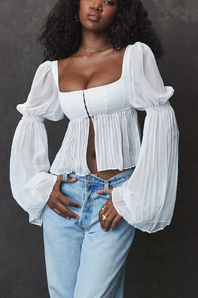 Women Lucie White Pleated Top House Of CB Corsets