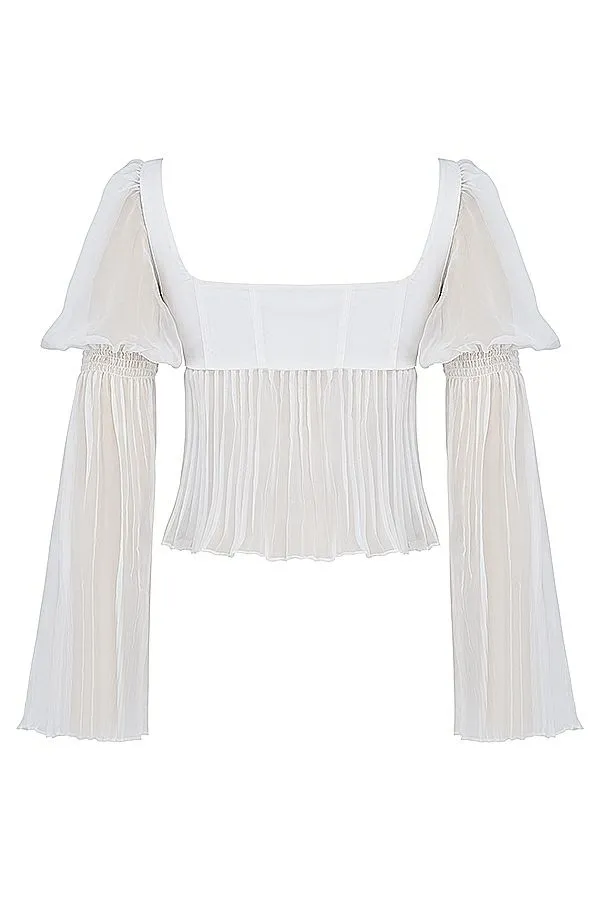 Women Lucie White Pleated Top House Of CB Corsets