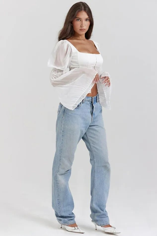 Women Lucie White Pleated Top House Of CB Corsets