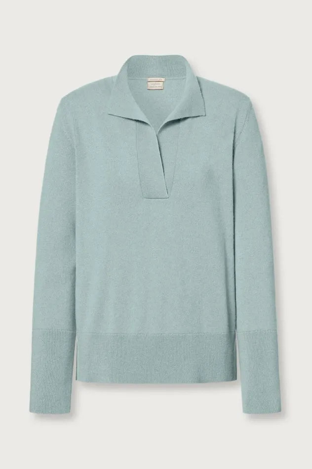 Women LUCY 8211 Cashmere Polo 8211 Acquamarina Massimo Alba Knitwear