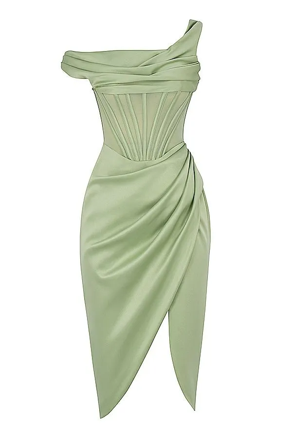 Women Lulu Pistachio Asymmetric Drape Midi Corset Dress House Of CB Dresses Women Lulu Pistachio Asymmetric Drape Midi Corset Dress House Of CB Dresses