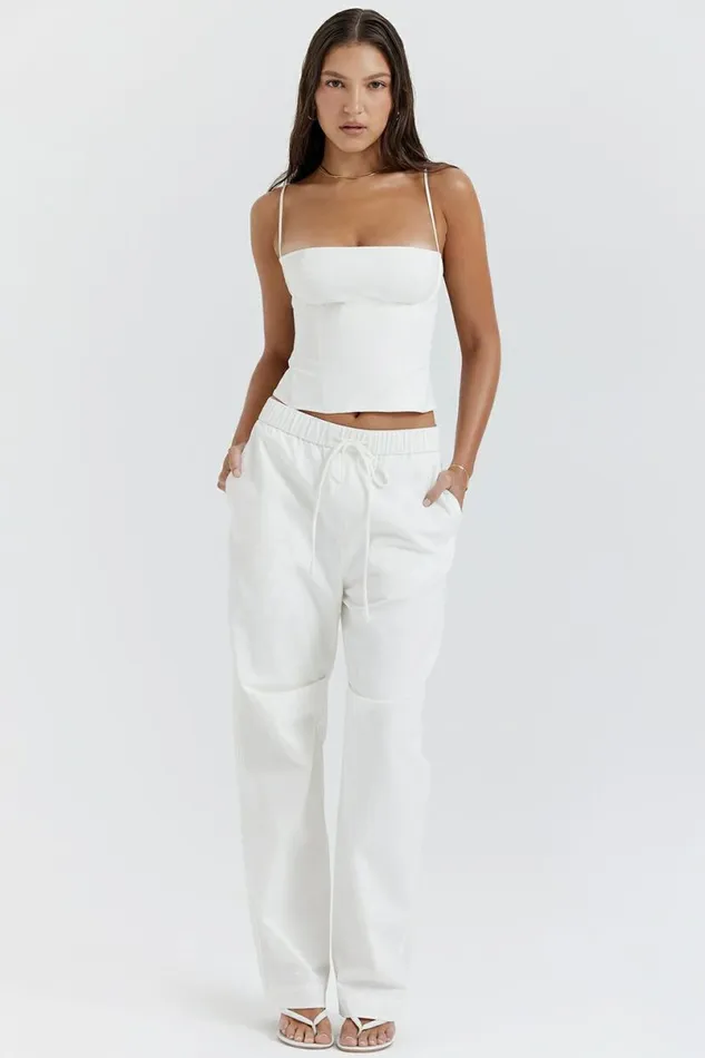 Women Luna White Cargo Trousers House Of CB Bottoms