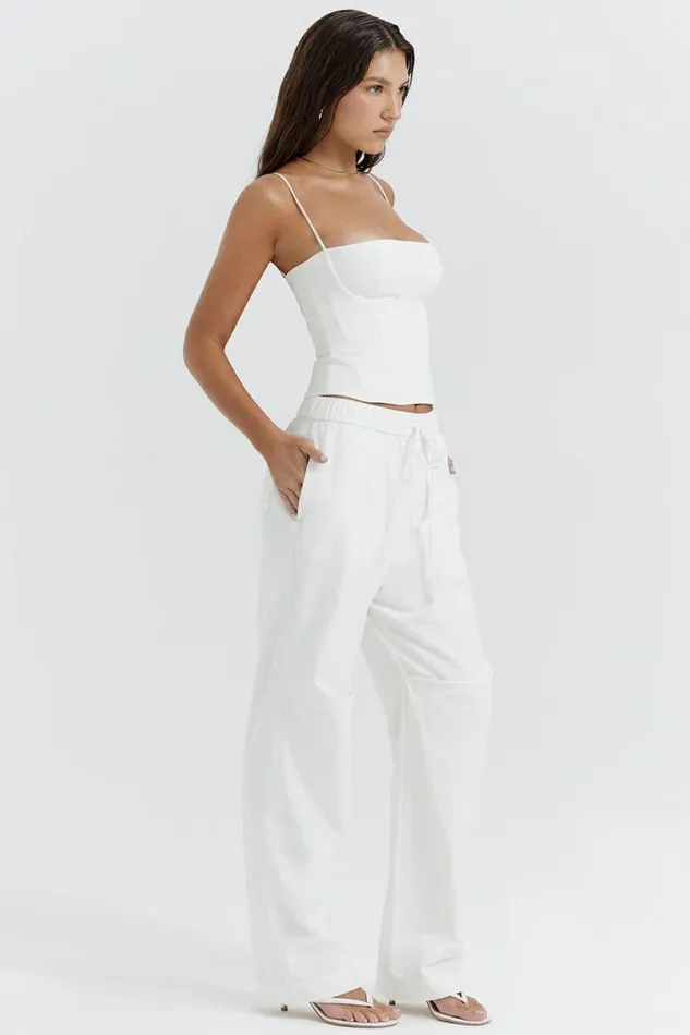 Women Luna White Cargo Trousers House Of CB Bottoms Women Luna White Cargo Trousers House Of CB Bottoms